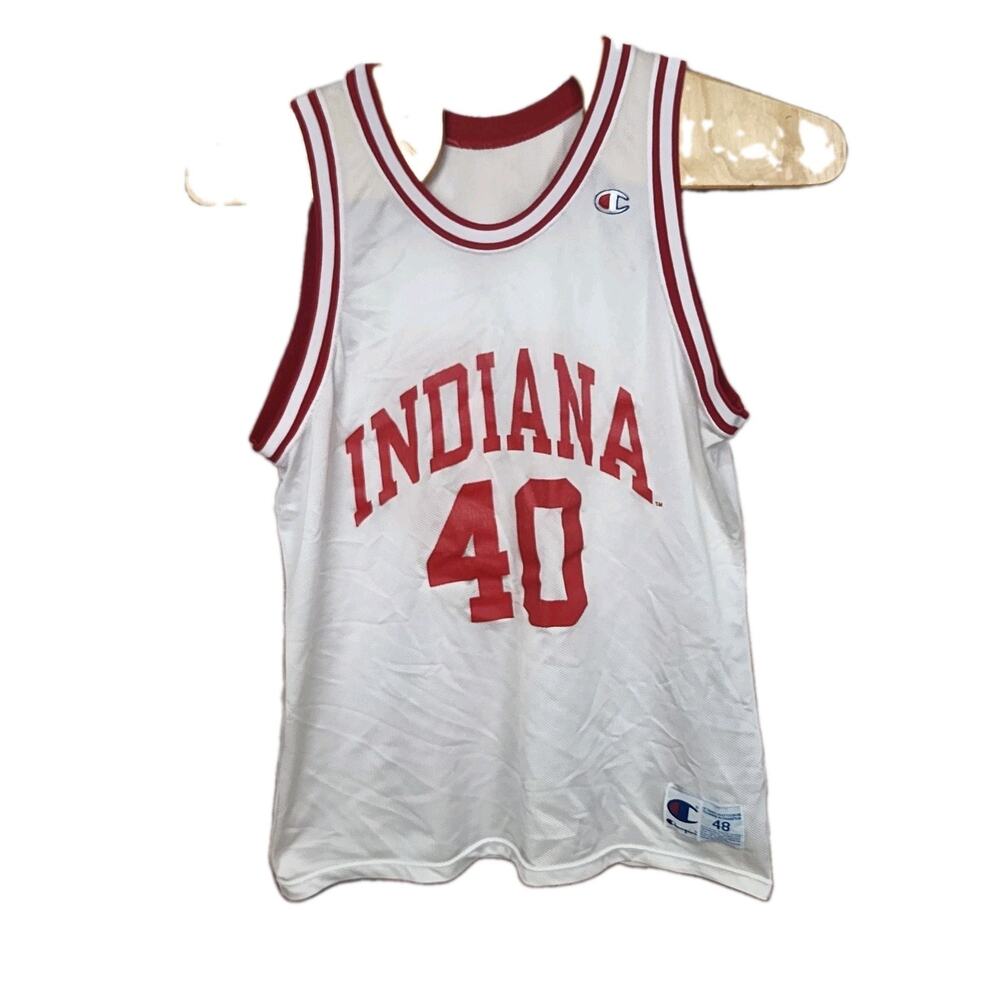 VINTAGE MADE IN USA CHAMPION INDIANA HOOSIERS #40 BASKETBALL JERSEY IN SIZE 48